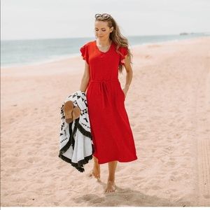 Merrick White Red Polka Dot Dress sz small